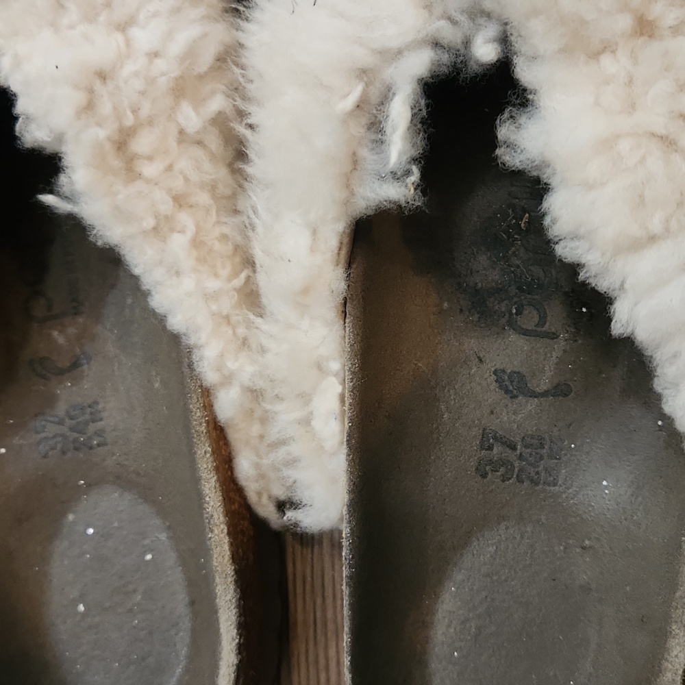 Birkenstock Papillo Daytona Shearling Cross Leather Boho Hippie Sandals Fluff 37 - Picture 4 of 4